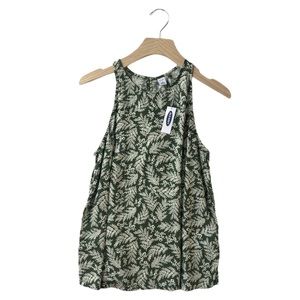 Old Navy Sleeveless Blouse High Neck Green NWT S